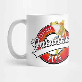 Explore Fabulous Peru retro logo. Mug